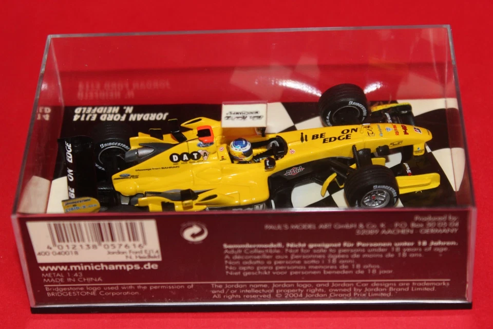 1/43 Jordan Ford EJ14 (2004) - #18 N. Heidfeld - MINICHAMPS - Immagine 3 di 3
