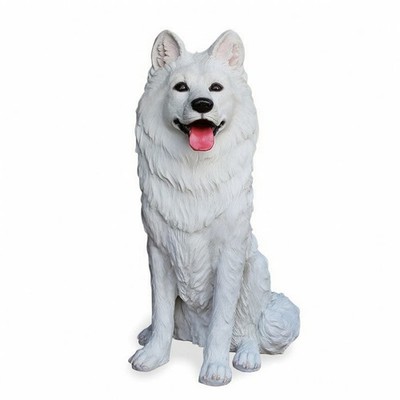 Samoyed Dog Statue Freestanding Samoyed Statue Large for Garden, Patio