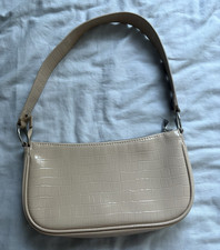 Damen Schultertasche Beige Kunstleder Reptili...