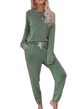 Womens Long Sleeve Lounge Sets 2 Pcs Fall Sweatsuits Travel Outfit Tracksuit