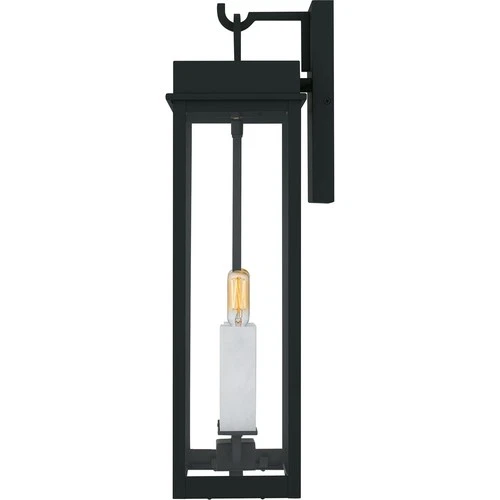 Matte Black  Outdoor Wall Lantern from the Carmen Collection - Picture 4 of 5