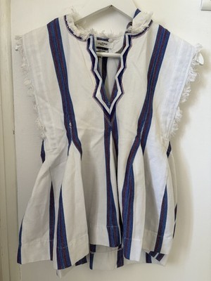 Isabel Marant étoile- bohemian chick blouse- S - white/blue-FR36