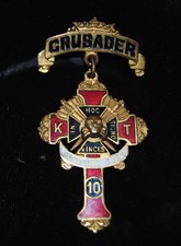 Knights Templar Crusader 10 yr. Pin/ Medal- Danbury, Conn.