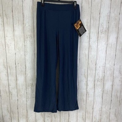 IMAN Global Chic Palazzo Pants Elastic Waist Sz M Short - Navy Blue - NWT