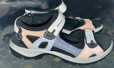 ECCO Women's Strappy Sport Sandals Hook & Loop Adjustable EU 39 Black Pink