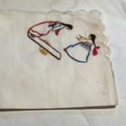 Swiss Made Embroidered Cotton Handkerchief Figures Scalloped Edge Multicolor v — photo 9