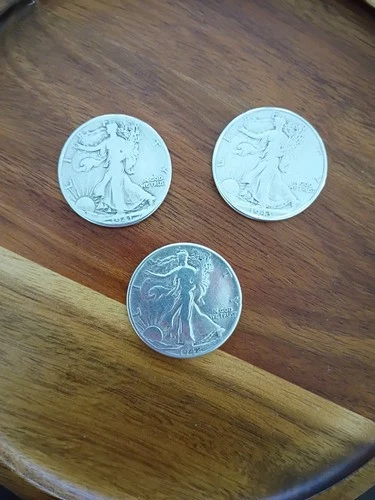 1941,1942,1943 Walking Liberty Half Dollars 90% Silver