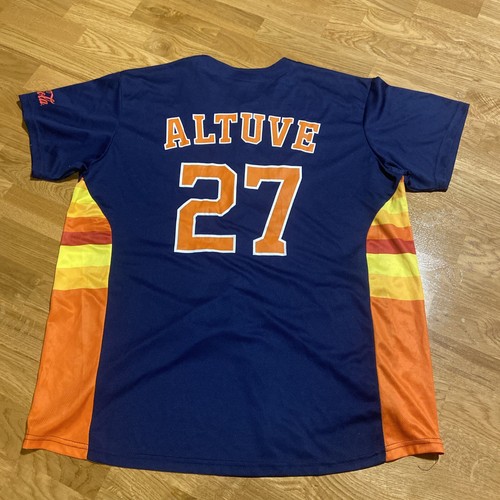 Houston Astros Jersey Mens XL Blue Coca Cola Jose Altuve 27 New Never Worn - Picture 3 of 4