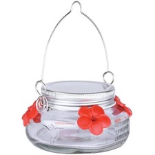 Nature  s Way Glass Mason Jar Hummingbird Feeder   4 Feeding Ports, 6  oz