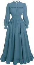 Victorian Dress for Women 1800s Long Sleeve Edwardian Dresses Medieval...