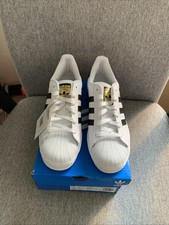 Adidas Superstar J Big Kids Shoes size 6 Running White Ftw-Core Black c77154