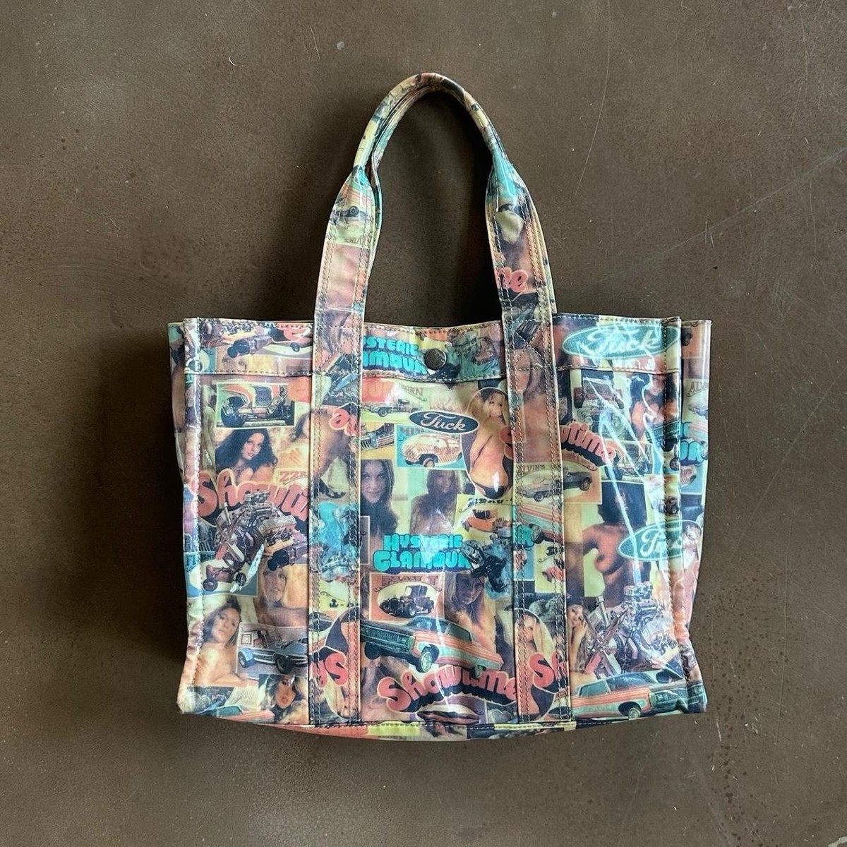 HYSTERIC GLAMOUR - Vtg 90s Ford Showgirls Collage Graphic Shoulder