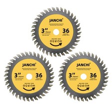 3PACK 3-Inch(75mm) 36T TCT Circular Saw Blade with 3/8-Inch(9.5mm) yellow 