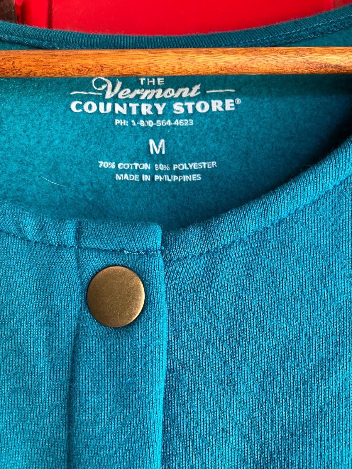 The Vermont Country Store sleep gown/robe womens pre-owned size M teal image 2