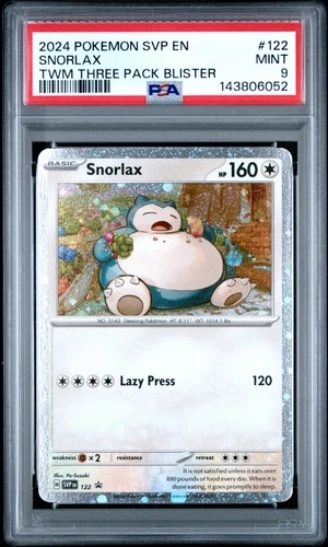 2024 POKEMON SVP PROMO TWILIGHT MASQUERADE THREE PACK BLISTER #122 SNORLAX PSA 9