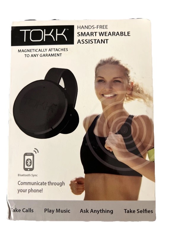 Tokk Smart Wearable Assistant Hands Bluetooth Sync Speaker Phone, Black - Product main view