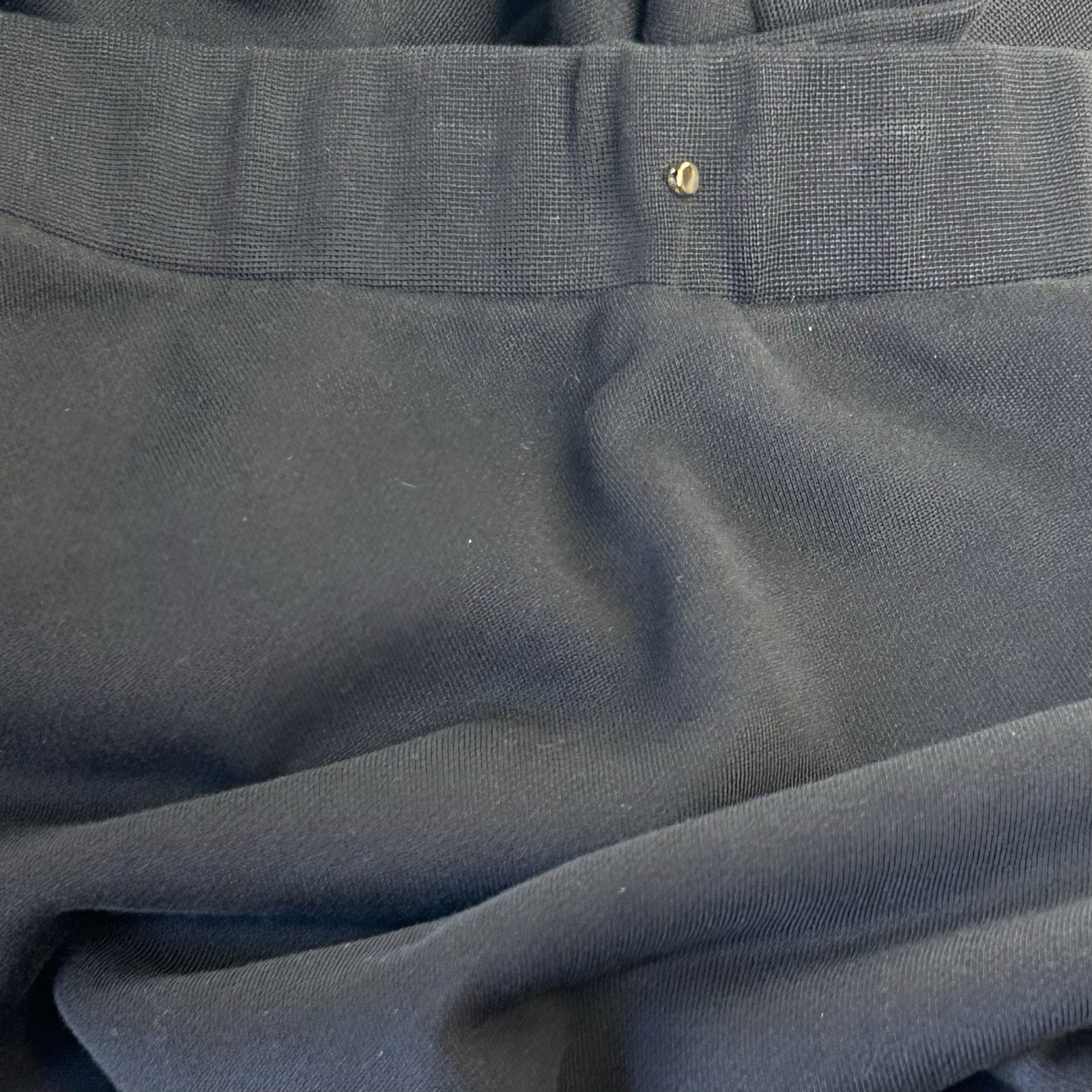 CUYANA Women L Black Organic Pima Cotton Terry Elastic Waist Split Front Skirt