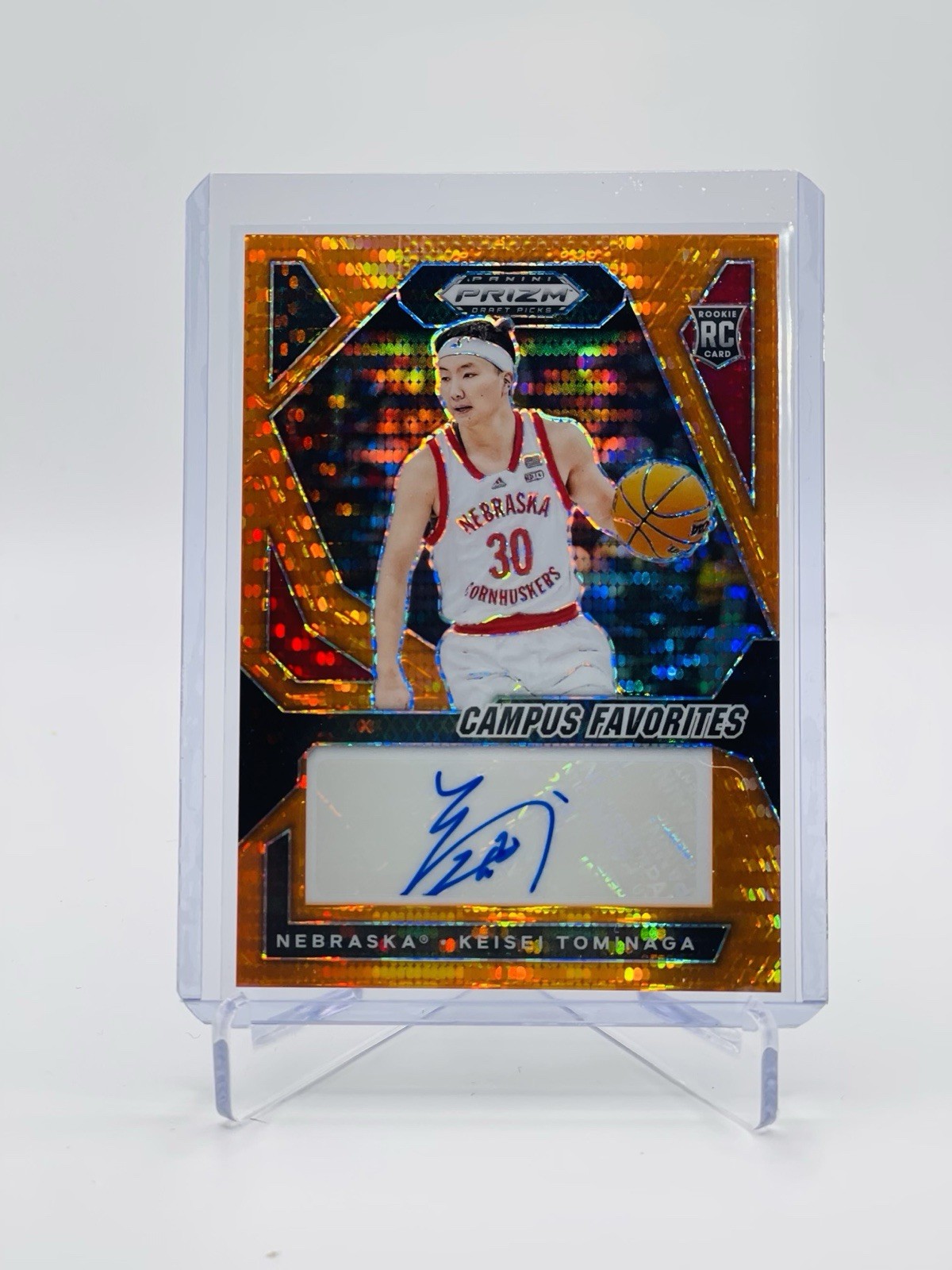 2024 Panini Prizm Draft KEISEI TOMINAGA Campus Favorites Orange Pulsar AUTO /49