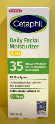Cetaphil Daily Facial Moisturizer SPF 35 Sunscreen 3 oz Exp : 09/2026+