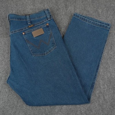 Wrangler Jeans Mens 38x30 Blue Five Star Premium Denim Straight Leg Stretch