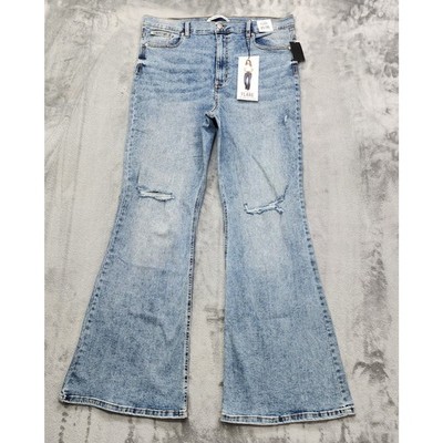 NEW Celebrity Pink Jeans Womens 21/35 Juniors Blue High Rise Flare Distressed