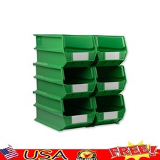 Stackable Interlocking Storage Bins Polypropylene 6 Count Garage Office Solution