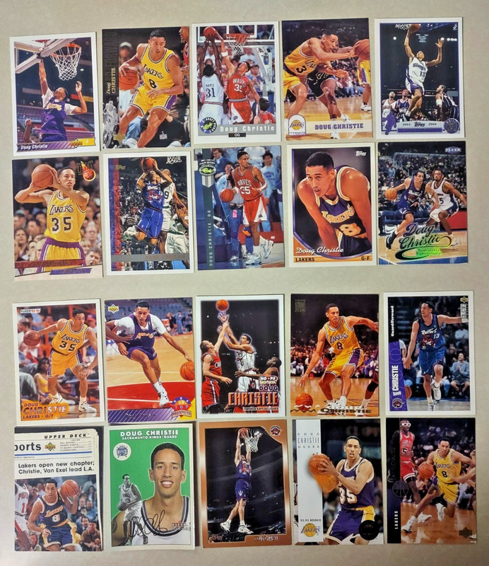 20 card lot of Different DOUG CHRISTIE w/ROOKIES NBA Lakers Must for Collector!