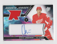 2020-21 SPx HOCKEY SPX ROOKIE AUTOGRAPH JERSEY 144/375 GUSTAV LINDSTROM RED WING