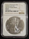 2015 (P) SILVER EAGLE NGC MS69 STRUCK AT PHILADELPHIA MINT ONE OF 79,640 LABEL