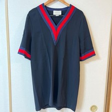 USED GUCCI WEB LINE DRESS, WOMEN'S, BLACK, SIZE 42 GOOD