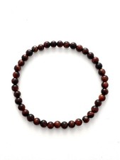 Natural Red Tiger's Eye 7.0" 4.5mm Bead Bracelet w/Stretch Cord