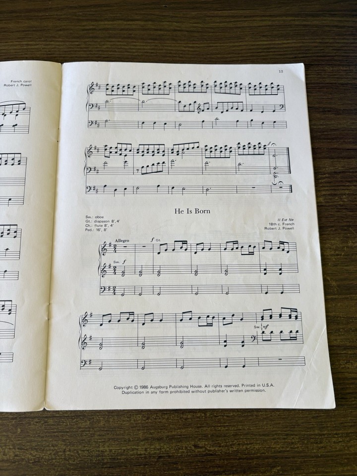 Robert Powell Carols Organ Sheet Music Christmas Religious Devotional ...