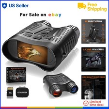 Night Vision Binoculars 4K HD Video 52MP Photos 10X Zoom Hunting Camping