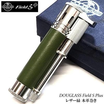 Oil Lighter Japan Douglass Genuine Leather Wrapped Field S Plus Green Leather