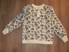 Janie and Jack Floral black white Balloon Puff Sleeve Sweatshirt size 16 NEW