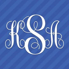 Vine Interlocking Monogram Letters Initials Vinyl Decal Sticker