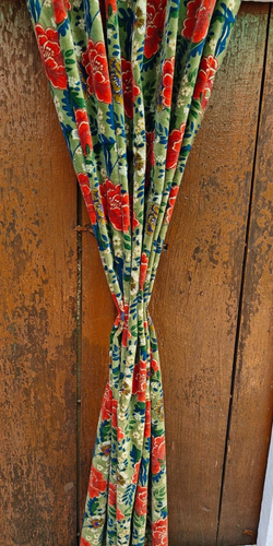 INDISCHER VINTAGE BAUMWOLLSAMT VORHANG FENSTERDEKOR FLORAL BEDRUCKT TÜRVORHANG - Bild 2 von 7