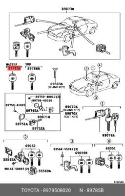 Original Sender, Transponder Schlüssel Master, 8978508020 für Toyota 89785-08020
