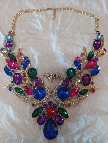 Betsey Johnson Colorful Kissing Swan Necklace