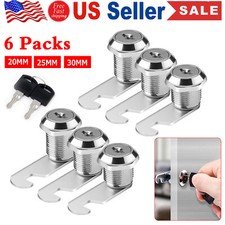 6 Packs Cabinet Cam Locks Set Keyed Alike Secure Drawer File RV Locks 20/25/30MM