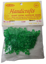 Walbead Handicrafts Giant Lustre Propeller Beads 12MM 72 Pcs 5312R Green VTG 