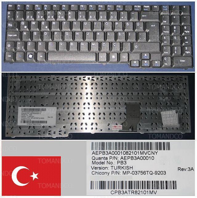 Clavier Complet QWERTY UK Blanc Pour Packard Bell EasyNote SB88 – Réf. AEPB3E00020, MP-03756GB-9205 (Neuf, Ouvert)