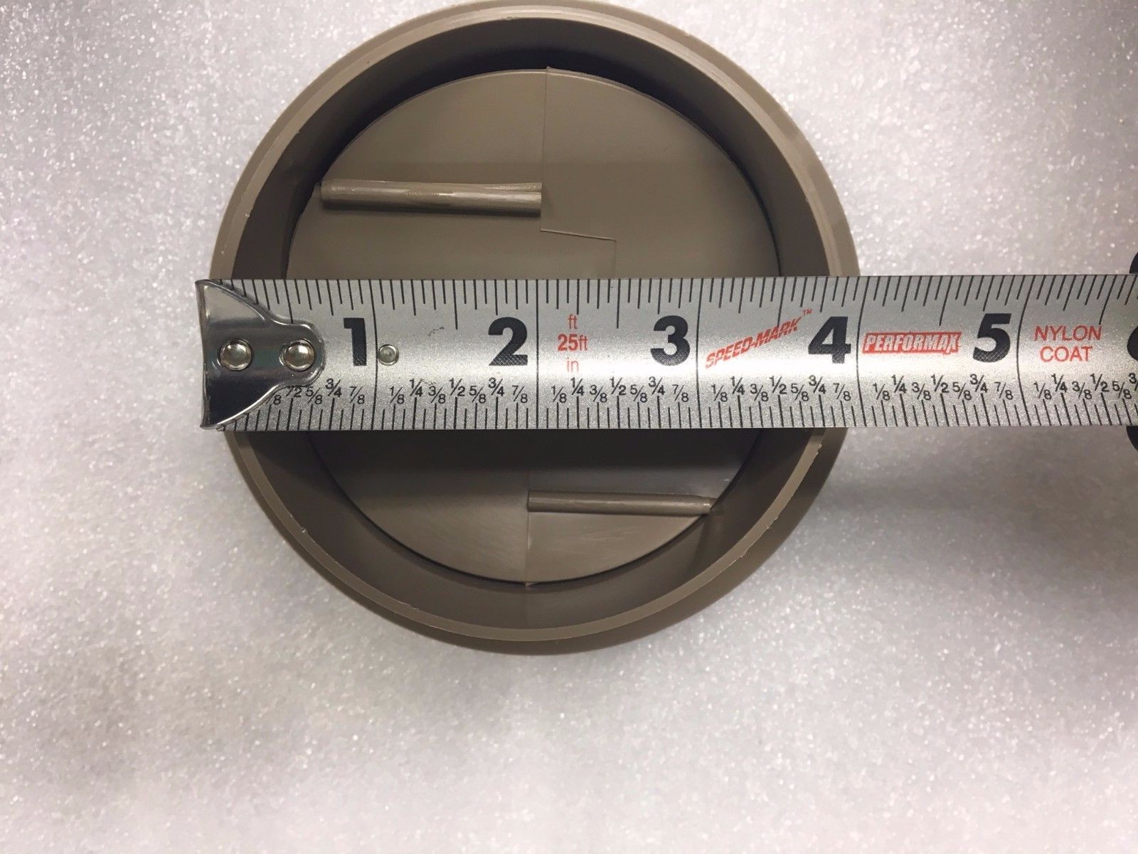 как выглядит 5 1/2" Face 4" Back BEIGE Round Rotaire Grille Damper Heat AC Register Vent RV фото