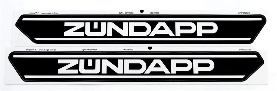 Zündapp ZA ZR ZD ZL ZX A ZS ZE Moped Tank Aufkleber Satz 3 teilig
