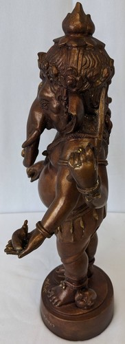 Hindu Ganesh Lord Statue Figure 8.5"Wx14"H with 3.5" Round Base Broken See Pics - Picture 4 of 16
