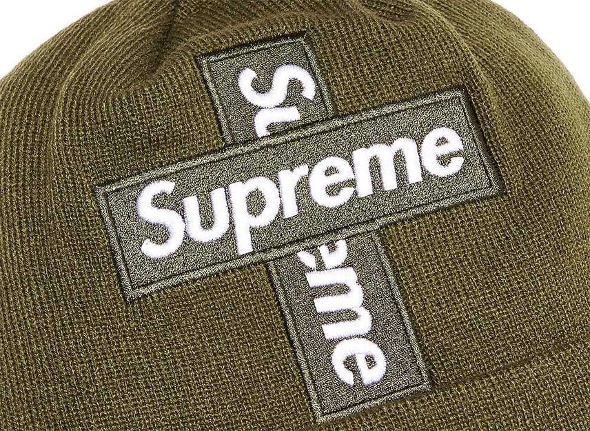 Supreme New Era Cross Box Logo Beanie Light Olive | eBay