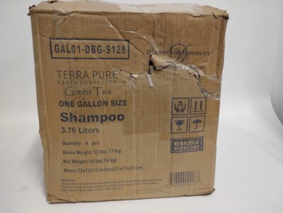 4Pack 1 Gallon Terra Pure Hotel Green Tea Shampoo for Dispensers NEW