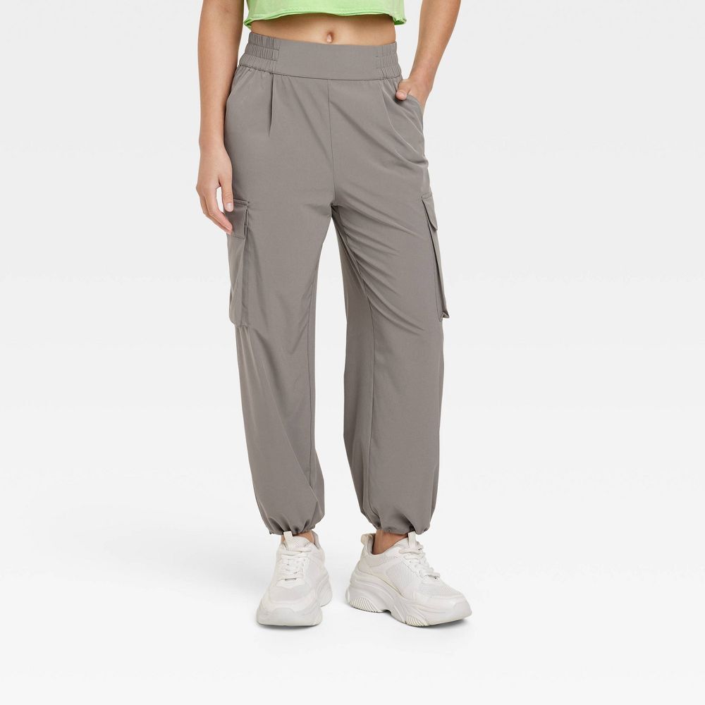 JoyLab Women's Cinch Hem Woven Cargo Pants High Rise Casual Fit