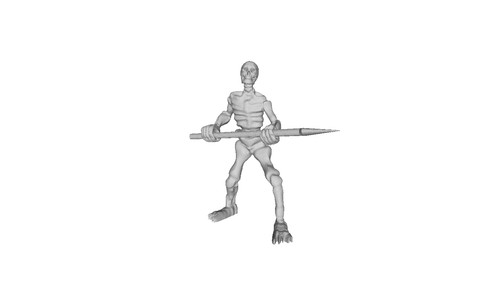 Printle Km Hombre 2952 Dnd Esqueleto Sosteniendo Lanza Figura para Dioramas Tren | Zustand: Nuevo