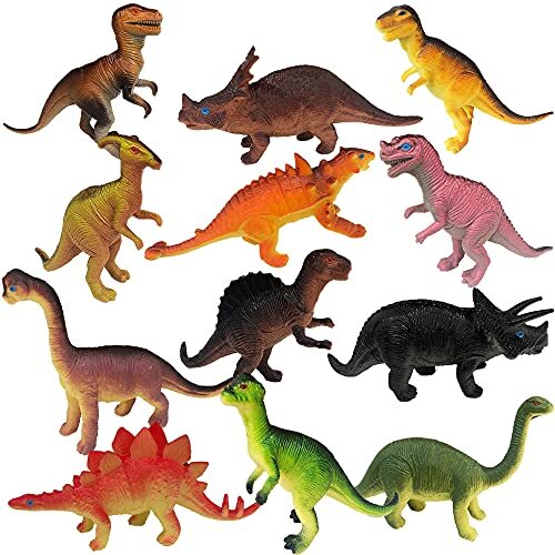 Figuras de dinosaurios para niños, conjunto de 12, diseños coloridos surtidos, dinosaurios - Imagen 2 de 7